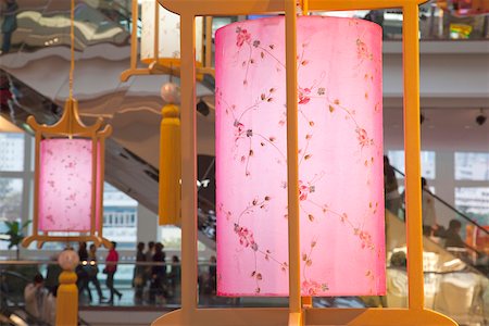 Decorations celebrating the  chinese new year in Festival Walk shopping mall, Hong Kong Stock Photo - Rights-Managed, Code: 855-05983047