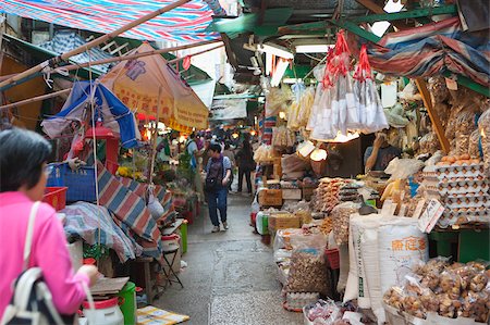 Food market on Graham Street, Central, Hong Kong Stock Photo - Rights-Managed, Code: 855-05983248