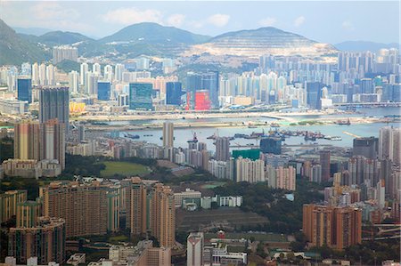 Panoramic sweep of Hung Hom cityscape from Sky100, 393 metres above sea level, Hong Kong Stock Photo - Rights-Managed, Code: 855-06314149