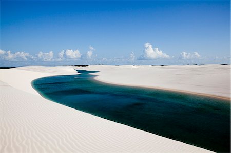 Sandy dunes near Lagoa Bonita (Beautiful Lagoon) at Parque Nacional dos Lencois Maranhenses, Brazil Stock Photo - Rights-Managed, Code: 855-06313090