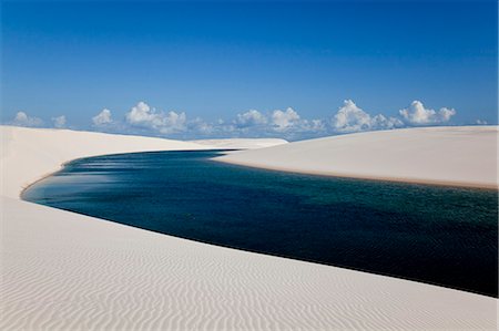 Sandy dunes near Lagoa Bonita (Beautiful Lagoon) at Parque Nacional dos Lencois Maranhenses, Brazil Stock Photo - Rights-Managed, Code: 855-06313091