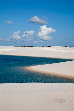 Sandy dunes near Lagoa Bonita (Beautiful Lagoon) at Parque Nacional dos Lencois Maranhenses, Brazil Stock Photo - Rights-Managed, Code: 855-06313108