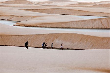 Tourists at Sandy dunes near Lagoa Bonita (Beautiful Lagoon) at Parque Nacional dos Lencois Maranhenses, Brazil Stock Photo - Rights-Managed, Code: 855-06313118