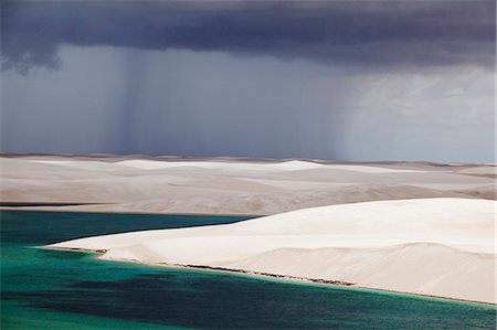 Sandy dunes near Lagoa Bonita (Beautiful Lagoon) at Parque Nacional dos Lencois Maranhenses, Brazil Stock Photo - Rights-Managed, Code: 855-06313119