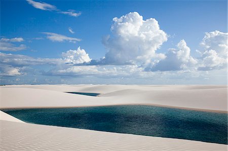 Sandy dunes near Lagoa Bonita (Beautiful Lagoon) at Parque Nacional dos Lencois Maranhenses, Brazil Stock Photo - Rights-Managed, Code: 855-06313111