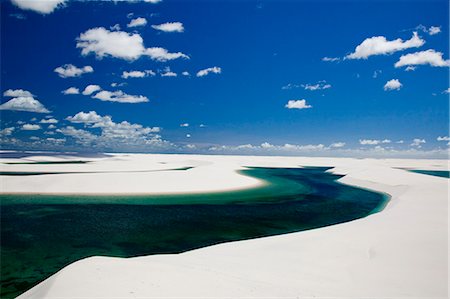 Sandy dunes near Lagoa Bonita (Beautiful Lagoon) at Parque Nacional dos Lencois Maranhenses, Brazil Stock Photo - Rights-Managed, Code: 855-06313125