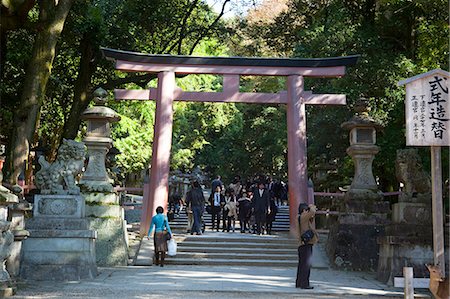 Torii gate on the approach to Kasuga Shrine, Nara, Japan Stock Photo - Rights-Managed, Code: 855-06337524