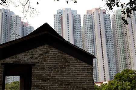 relic - Tung Chung Fort with contemporary residential estate in the background, Tung Chung, Hong Kong Stock Photo - Rights-Managed, Code: 855-06339096