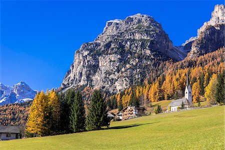 Autumn larch colours at Dolomiti Alps, Dolomites, Italy Stock Photo - Rights-Managed, Code: 855-08781656