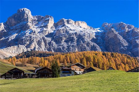 Autumn larch colours at Dolomiti Alps, Dolomites, Italy Stock Photo - Rights-Managed, Code: 855-08781660