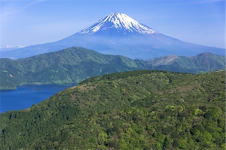 famous places in east asia - Mt Fuji and Lake Ashi viewed from Daikanyama, Hakone, Kanagawa prefecture, Japan Stock Photo - Rights-Managed, Code: 855-08781663