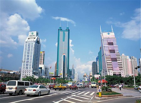 shenzhen - Buildings on Shennan Road, Shenzhen, China Stock Photo - Rights-Managed, Code: 855-02985683