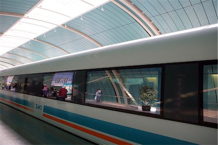 Magnetically levitated (Maglev) train, Shanghai Stock Photo - Rights-Managed, Code: 855-02988229