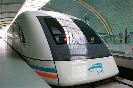 Magnetically levitated (Maglev) train, Shanghai Stock Photo - Rights-Managed, Code: 855-02988230