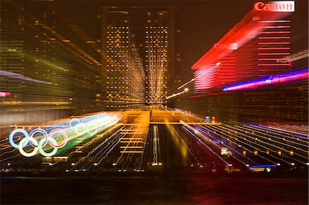 pictures of hong kong city at night - Zoom effect of Tsimshatsui skyline,Kowloon,Hong Kong Stock Photo - Rights-Managed, Code: 855-03024157