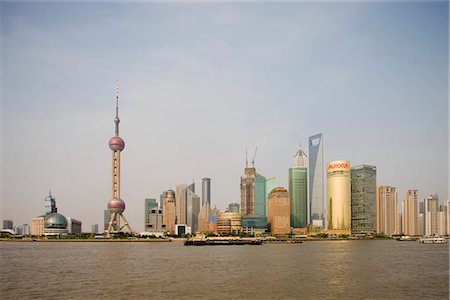 pudong - Skyline of Pudong from the Bund,Shanghai,China Stock Photo - Rights-Managed, Code: 855-03024873