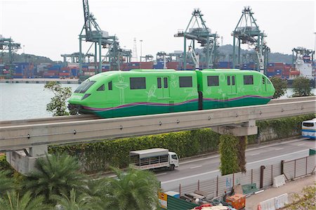 Monorail running on Sentosa Gateway with Brani Terminal at background,Singapore Stock Photo - Rights-Managed, Code: 855-03025085