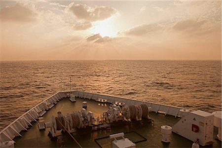 Cruise ship to Shanghai from Osaka/Kobe in East China Sea at dusk Stock Photo - Rights-Managed, Code: 855-03026158