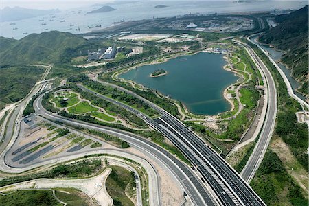 Aerial view over Sunny Bay park,Lantau Island,Hong Kong Stock Photo - Rights-Managed, Code: 855-03026741