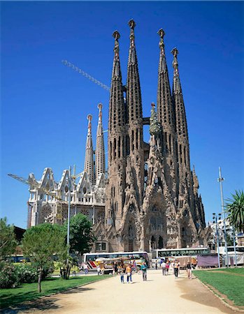 facades in barcelona - Sagrada Familia, Church of the Holy Family, Barcelona. Spain Stock Photo - Rights-Managed, Code: 855-03254874