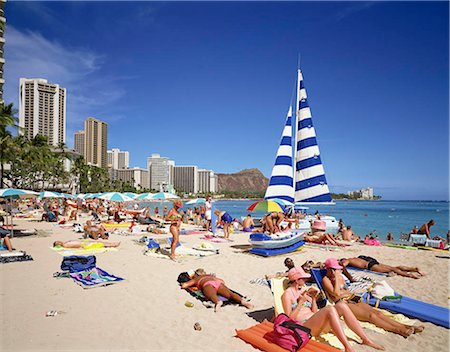 diamond head - Oahu Waikiki beach, Diamond Head, Hawaii, USA Stock Photo - Rights-Managed, Code: 855-03254912