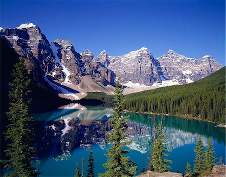 Moraine Lake, Banff National Park, Canada Stock Photo - Rights-Managed, Code: 855-03254996