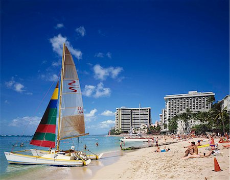 diamond head - Oahu Waikiki beach, Hawaii, USA Stock Photo - Rights-Managed, Code: 855-03255061