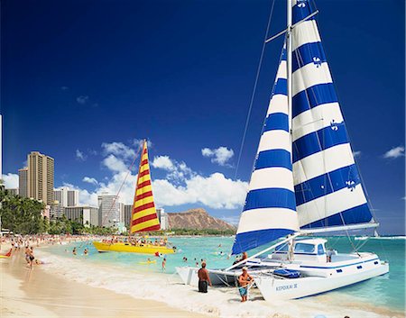 diamond head - Oahu Waikiki beach, Diamond Head, Hawaii, USA Stock Photo - Rights-Managed, Code: 855-03255062