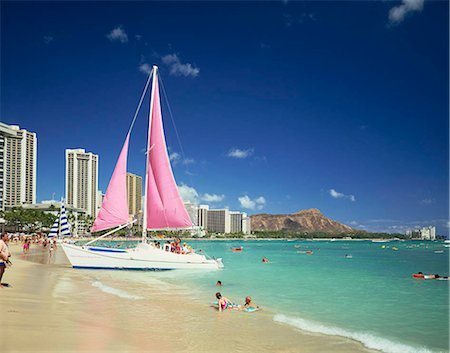 diamond head - Oahu Waikiki beach, Diamond Head, Hawaii, USA Stock Photo - Rights-Managed, Code: 855-03255071