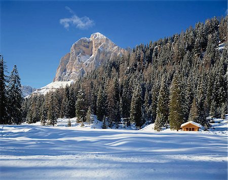 dolomiti - Dolomiti in snow, Italy Foto de stock - Con derechos protegidos, Código: 855-03255209