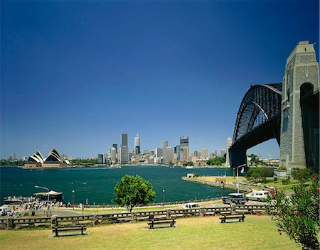 sydney harbor bridge - City skyline, Sydney, Australia Stock Photo - Rights-Managed, Code: 855-03255239