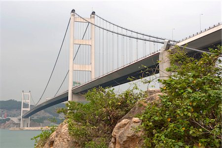 Tsing Ma Bridge from Park Island, Ma Wan, Hong Kong Stock Photo - Rights-Managed, Code: 855-03252836