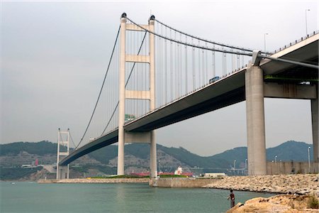 Tsing Ma Bridge from Park Island, Ma Wan, Hong Kong Stock Photo - Rights-Managed, Code: 855-03252837