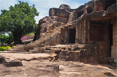 Entrance of an ancient cave, Udayagiri and Khandagiri Caves, Bhubaneswar, Orissa, India Stock Photo - Rights-Managed, Code: 857-06721577