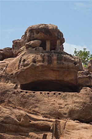 Ruins of an ancient cave at an archaeological site, Udayagiri and Khandagiri Caves, Bhubaneswar, Orissa, India Stock Photo - Rights-Managed, Code: 857-06721602