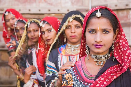 Women in traditional Rajasthani costume, Pushkar, Ajmer, Rajasthan, India Stock Photo - Rights-Managed, Code: 857-03192459