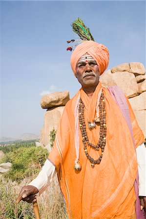 Portrait of a sadhu, Hampi, Karnataka, India Stock Photo - Rights-Managed, Code: 857-03192792