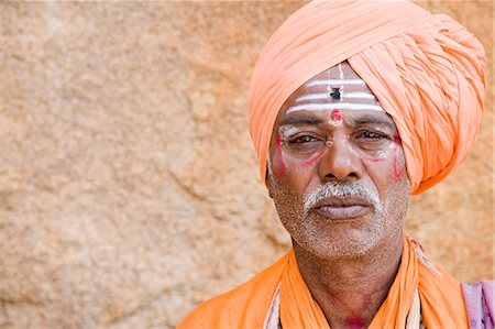 Portrait of a sadhu, Hampi, Karnataka, India Stock Photo - Rights-Managed, Code: 857-03192804