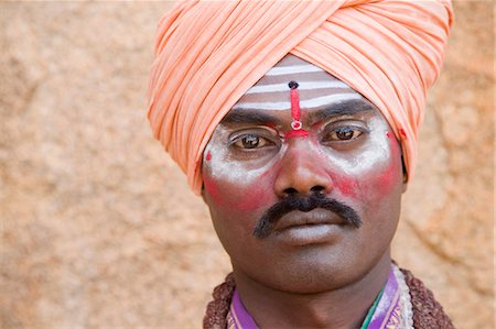 Portrait of a sadhu, Hampi, Karnataka, India Stock Photo - Rights-Managed, Code: 857-03192802