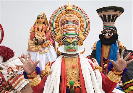 Quatre personnes kathakali danse Photographie de stock - Rights-Managed, Code: 857-03192886