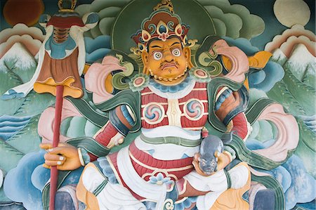 fine art - Paintings on the wall of a temple, Bhutan Temple, Bodhgaya, Gaya, Bihar, India Stock Photo - Rights-Managed, Code: 857-03192953