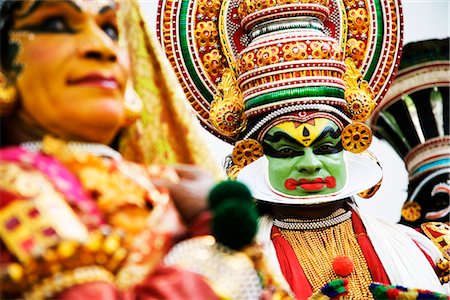 picture theater mask - Three people kathakali dancing Stock Photo - Rights-Managed, Code: 857-03553643