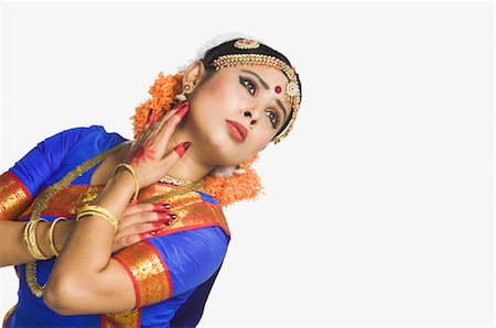 Woman performing Bharatnatyam the classical dance of India Foto de stock - Con derechos protegidos, Código: 857-03553996