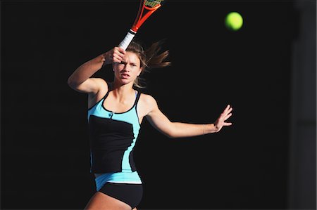 Teenager Girl Playing Tennis Stock Photo - Rights-Managed, Code: 858-05604776