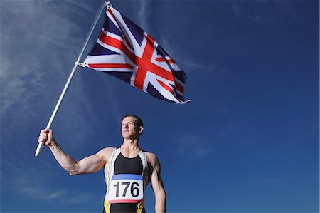 simsearch:858-06617630,k - Male Athlete Holding a British Flag Stock Photo - Rights-Managed, Code: 858-06617624