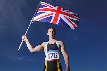 simsearch:858-06617630,k - Male Athlete Holding a British Flag Stock Photo - Rights-Managed, Code: 858-06617623