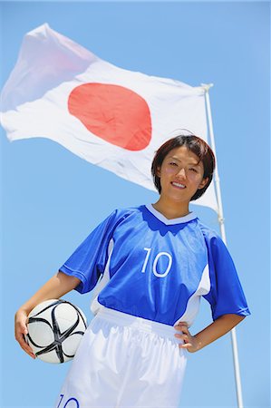 soccer player holding ball - Woman In Soccer Uniform Practicing With Ball Photographie de stock - Rights-Managed, Code: 858-06617822
