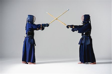 simsearch:622-08519684,k - Japanese kendo athletes dueling Stock Photo - Rights-Managed, Code: 858-08421593