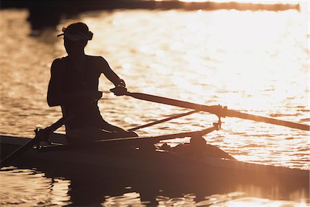 rowing at sunset - Sports Stock Photo - Rights-Managed, Code: 858-03046285
