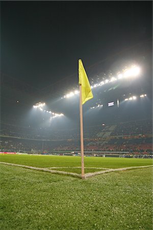 Soccer stadium lights and corner marking Stock Photo - Rights-Managed, Code: 858-03046508